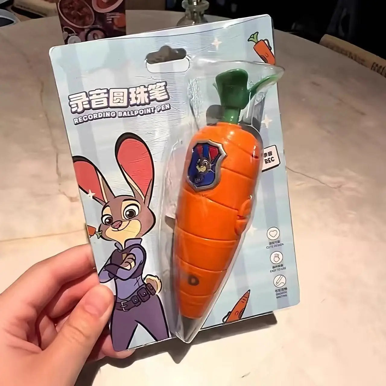 Hot Cartoon Zootopia Merchandise Series Carrot Voice Recorder Pen Student Ballpoint Pen Multi-Function Recording Pen Girls Gift