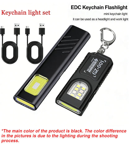 Security flashing work light warning light strong light mini portable outdoor maintenance emergency EDC flashlight knife cap cli