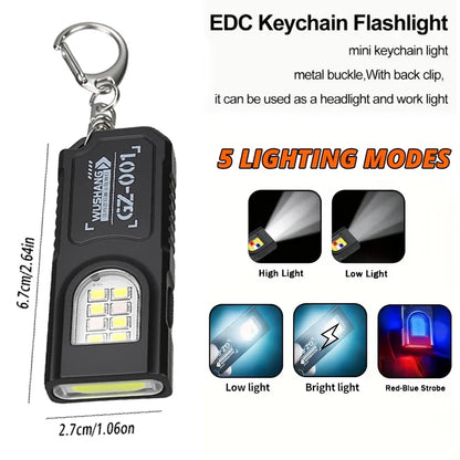 Security flashing work light warning light strong light mini portable outdoor maintenance emergency EDC flashlight knife cap cli