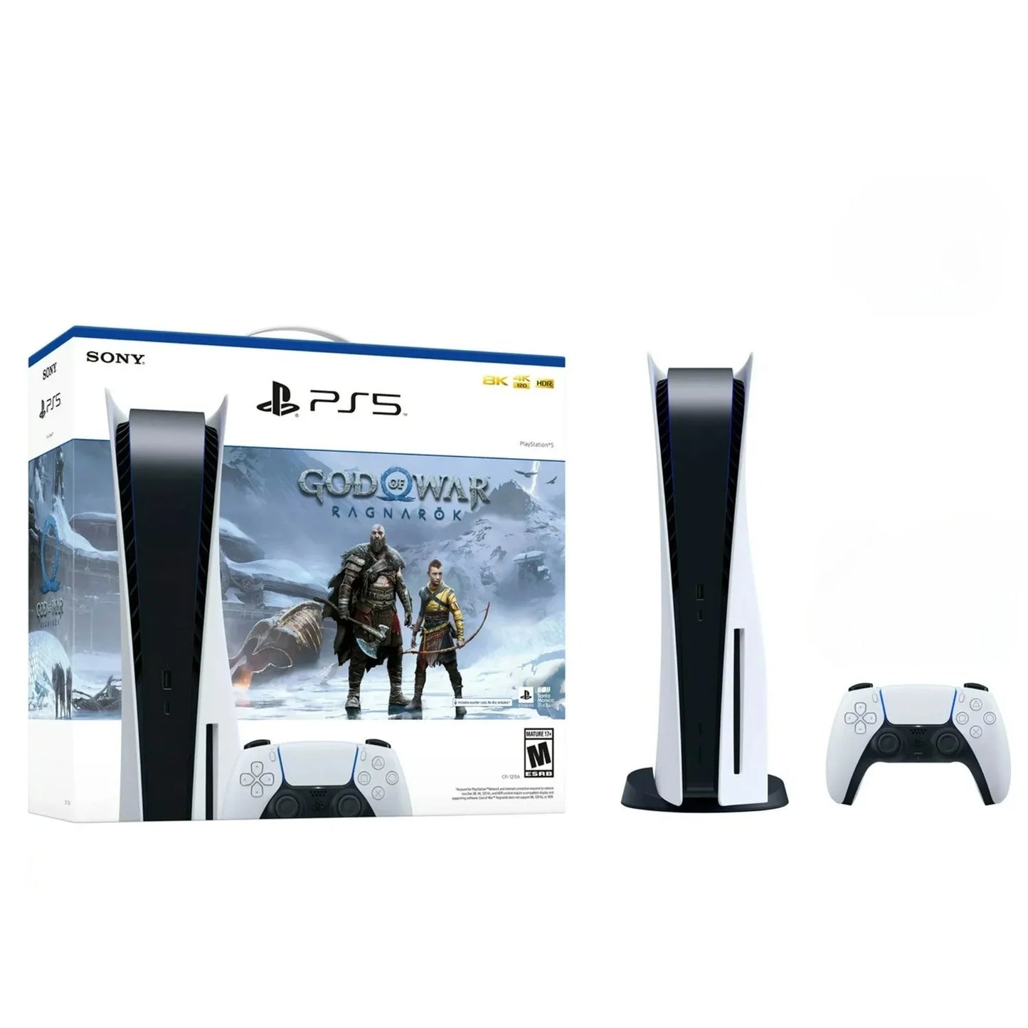 Consola PlayStation 5, God of War Ragnarök, disco de paquete blanco