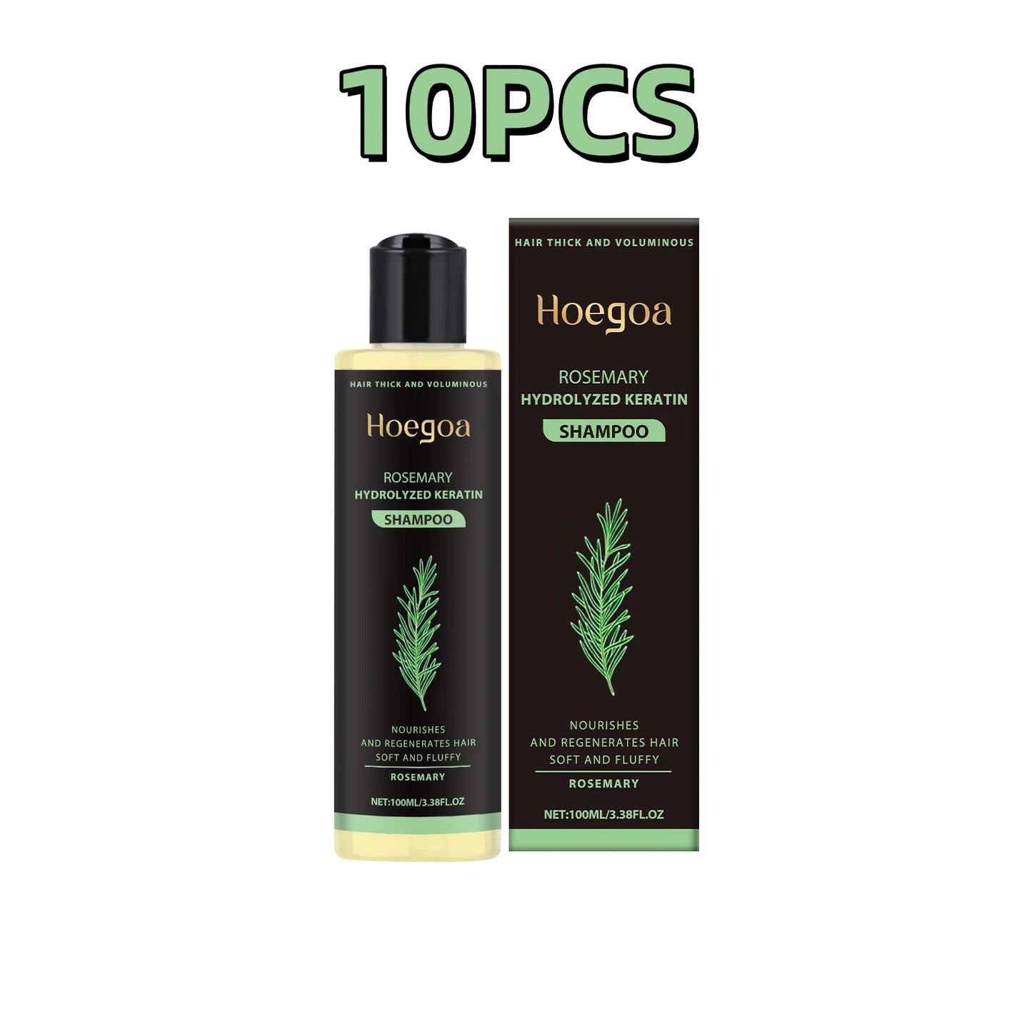 Champú espesante, Control de aceite, aumento de volumen, fortalece los hebras, Reduce la rotura, reparación nutritiva, champú para el cuidado del cabello de romero