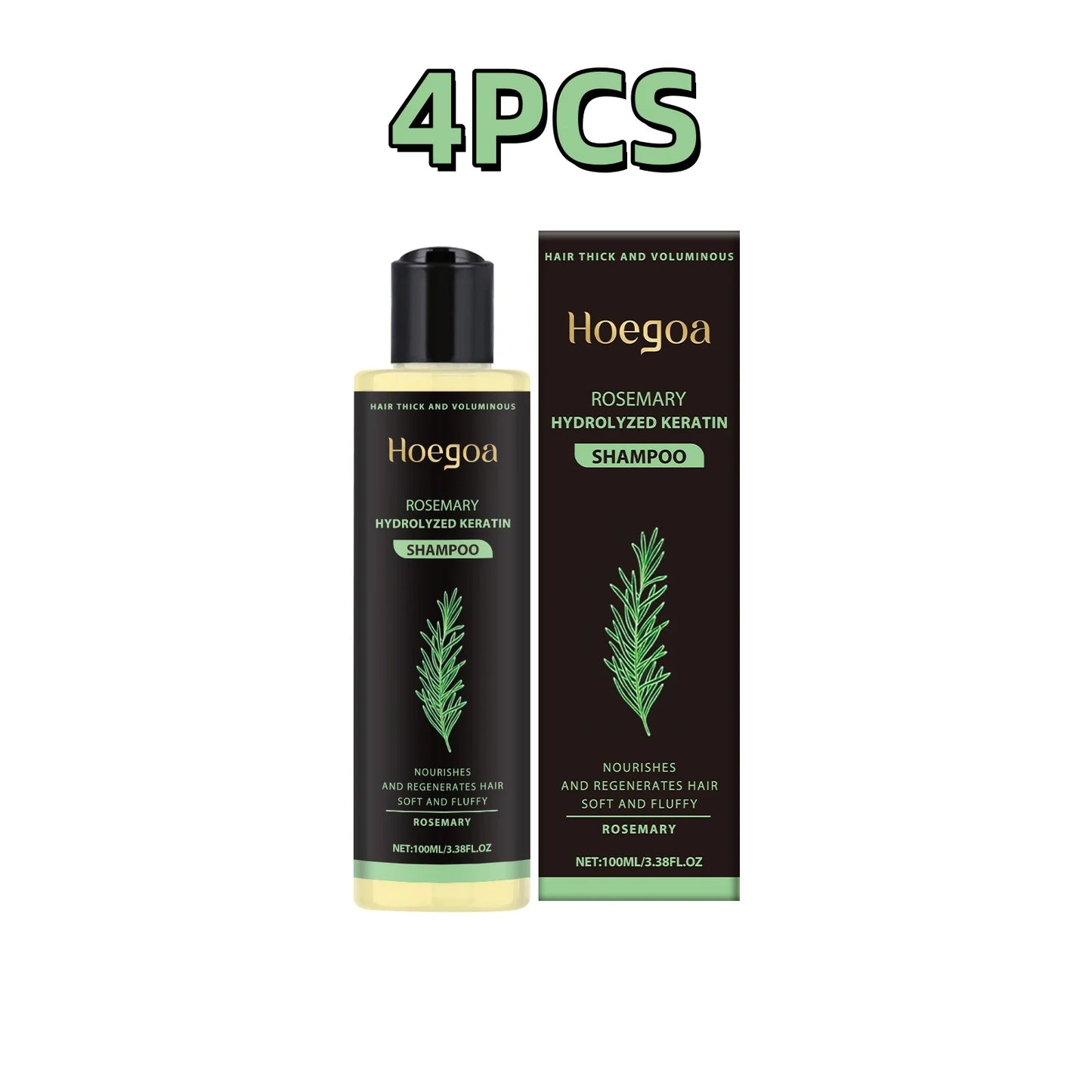 Champú espesante, Control de aceite, aumento de volumen, fortalece los hebras, Reduce la rotura, reparación nutritiva, champú para el cuidado del cabello de romero