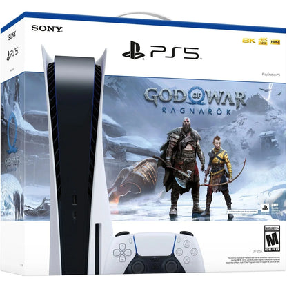 Consola PlayStation 5, God of War Ragnarök, disco de paquete blanco