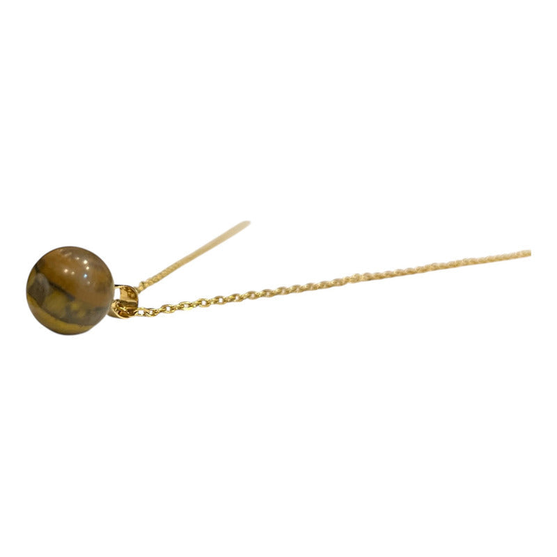 Cuarzo En Esfera Dije Con Cadena