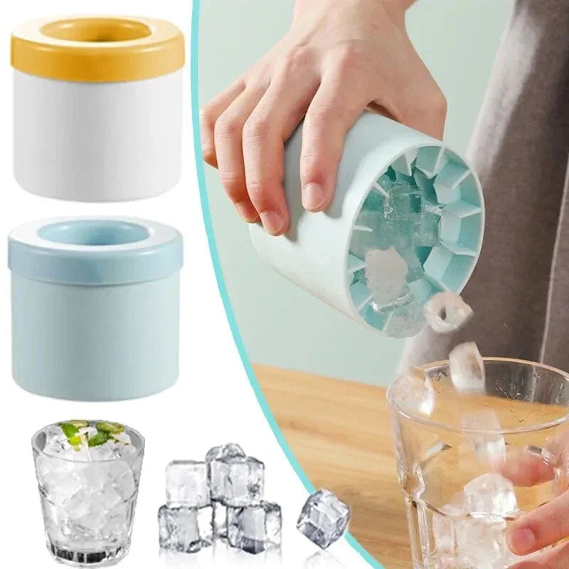 Molde de silicona para cubitos de hielo, cubitera redonda, para verano, DIY, para refrigerador, máquina de hacer hielo, molde creativo para cubitos de hielo, utensilios de bar