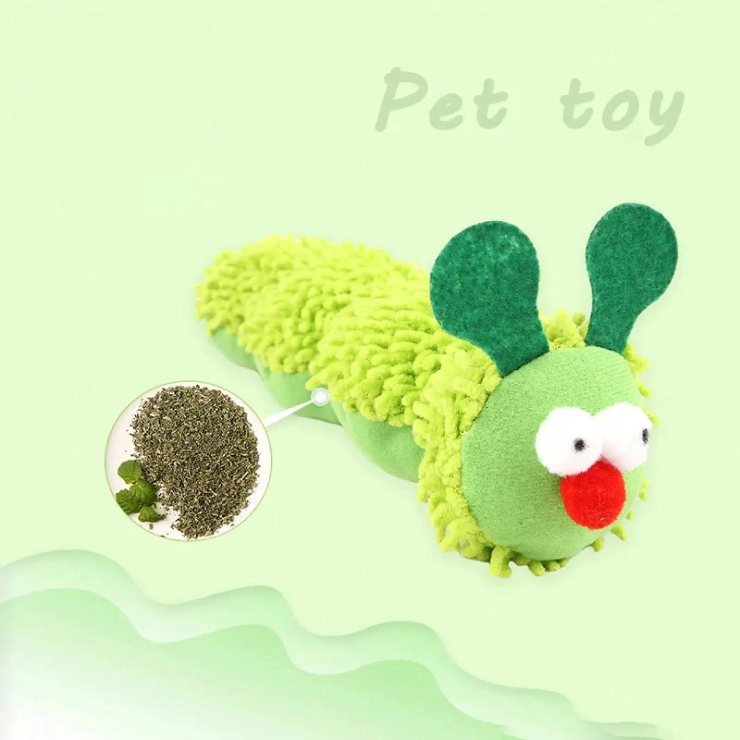 Juguetes para gatos: Juguete molar de oruga con hierba gatera, juguete interactivo de Silvervine para gatos, juguete para limpiar el hocico de gatitos, accesorios para mascotas