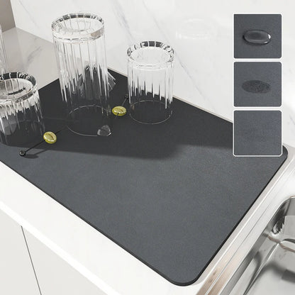 Tapete Absorbente Grande para Cocina, Antideslizante, para Secar Platos, de Secado Rápido, para Baño, para Vajilla