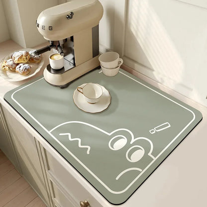 Tapete Absorbente Grande para Cocina, Antideslizante, para Secar Platos, de Secado Rápido, para Baño, para Vajilla
