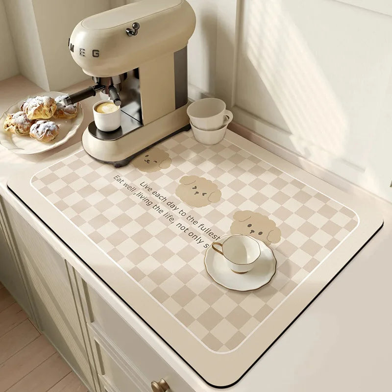 Tapete Absorbente Grande para Cocina, Antideslizante, para Secar Platos, de Secado Rápido, para Baño, para Vajilla
