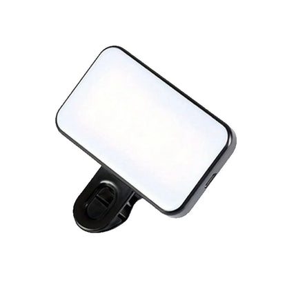 Mini luz portátil para selfies, recargable, con clip para teléfono móvil y ordenador.