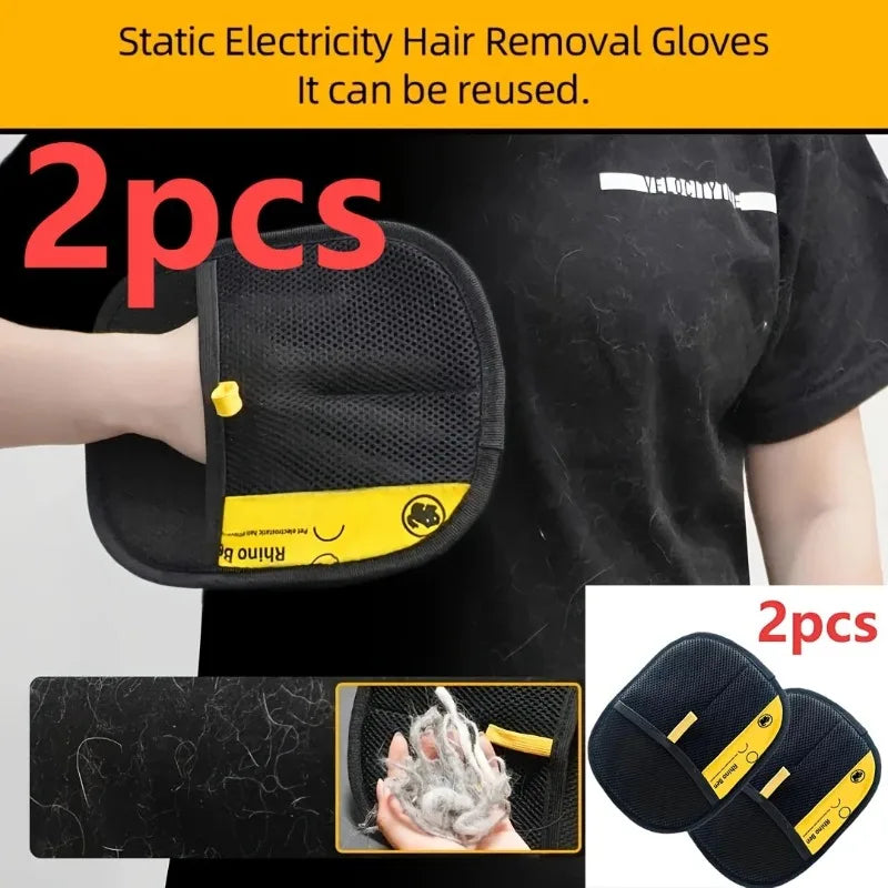 Guantes de 2 piezas para eliminar el pelo de mascotas – Cepillos de doble cara para gatos, guantes de aseo antidesprendimiento, herramientas para el cuidado del pelo