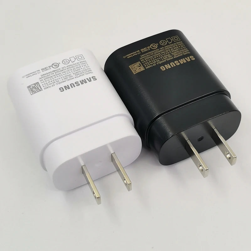 Para Samsung 25W cargador de enchufe estadounidense adaptador de carga súper rápida Cable tipo C para Galaxy S20 S21 S22 S23 S24 Note 20 Ultra 10 A55 A54