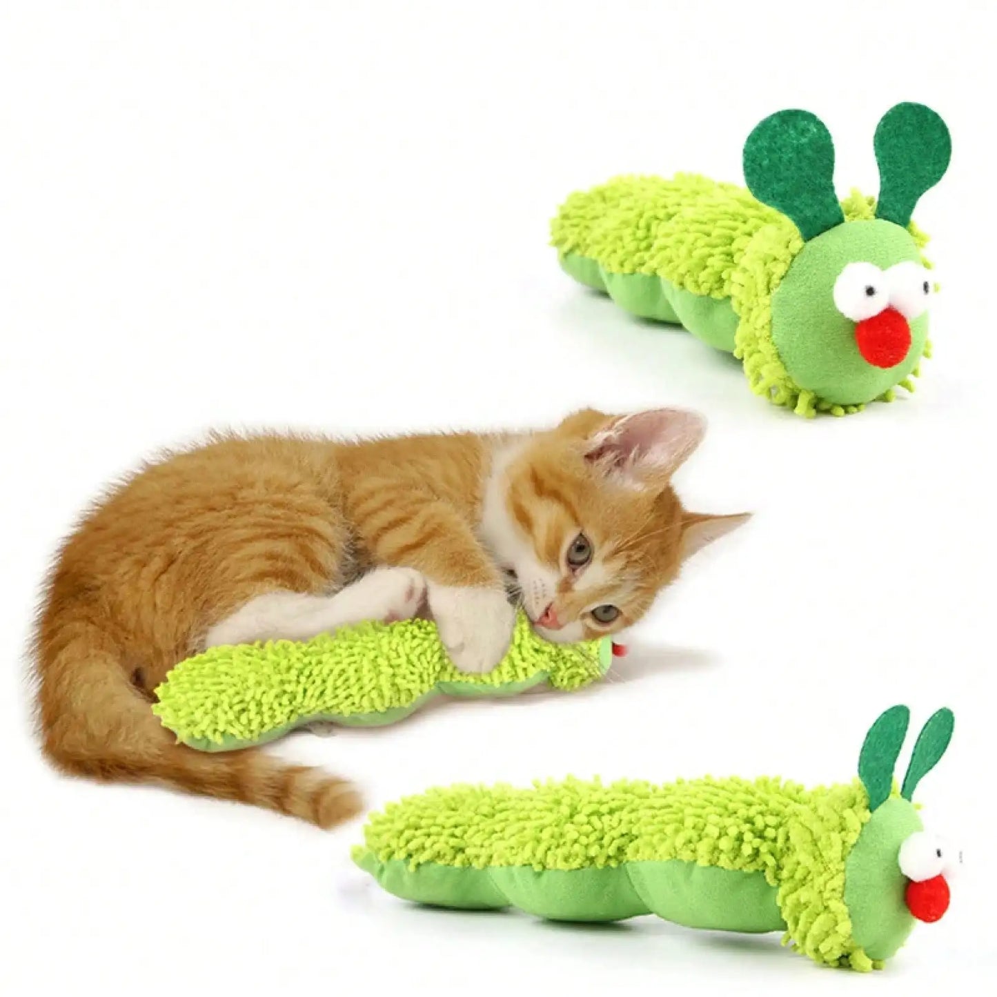 Juguetes para gatos: Juguete molar de oruga con hierba gatera, juguete interactivo de Silvervine para gatos, juguete para limpiar el hocico de gatitos, accesorios para mascotas