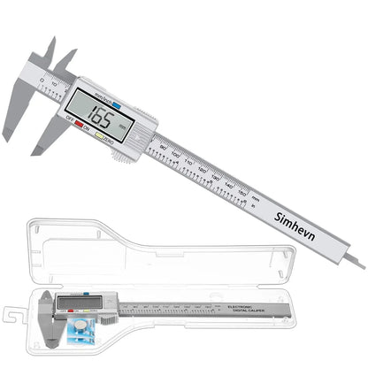 Calibrador digital electrónico, conversión de pulgadas y milímetros, pantalla LCD, herramienta de medición de calibrador de 0-6 pulgadas, apagado automático