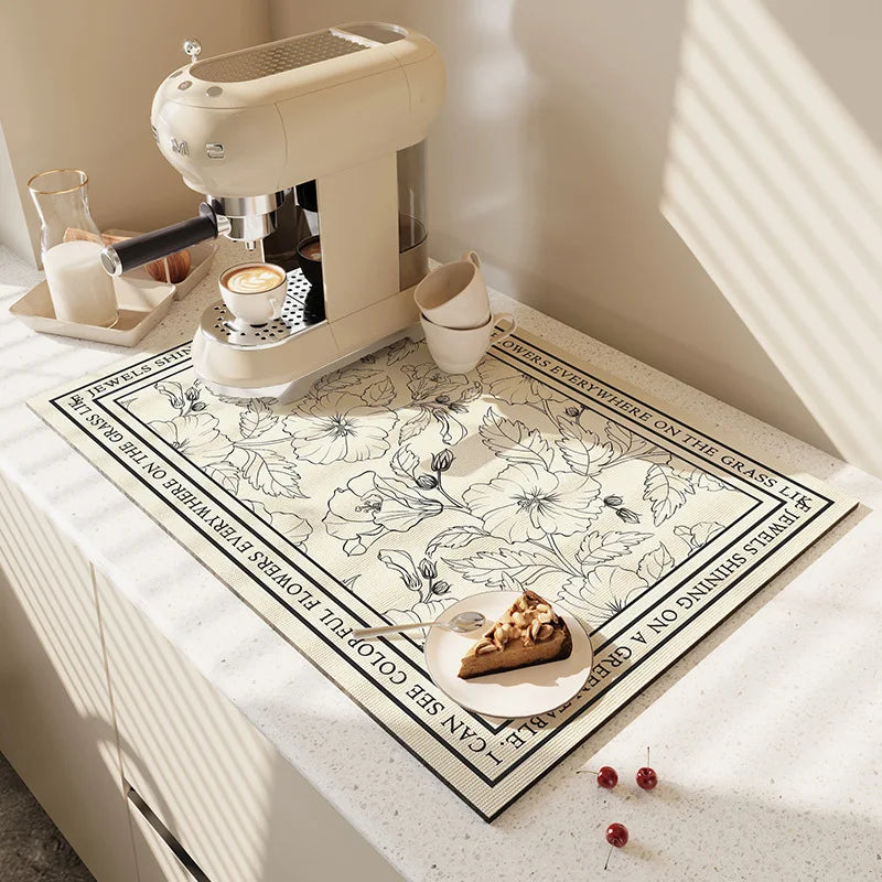 Tapete Absorbente Grande para Cocina, Antideslizante, para Secar Platos, de Secado Rápido, para Baño, para Vajilla