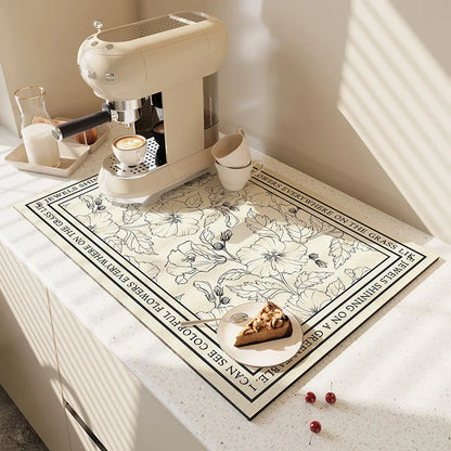 Tapete Absorbente Grande para Cocina, Antideslizante, para Secar Platos, de Secado Rápido, para Baño, para Vajilla