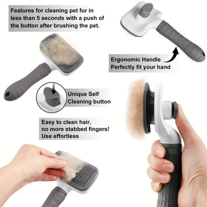 Cepillo desenredante universal para mascotas, masajea nudos y alfombrillas. 19cm, para cabello largo/corto, calmante