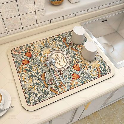 Tapete Absorbente Grande para Cocina, Antideslizante, para Secar Platos, de Secado Rápido, para Baño, para Vajilla