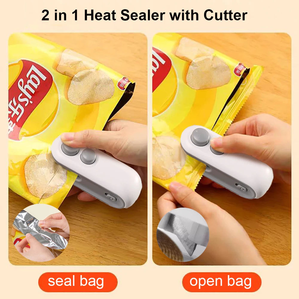 Mini Selladora de Bolsas Térmica, Selladora de Bolsas de Plástico Portátil, Selladora de Bolsas de Plástico Manual