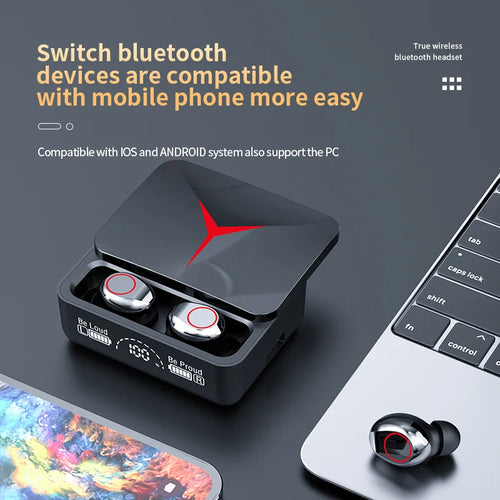 Auriculares inalámbricos TWS M90 originales, cascos deportivos con Bluetooth 5,3 y micrófono para videojuegos, para iPhone y Xiaomi