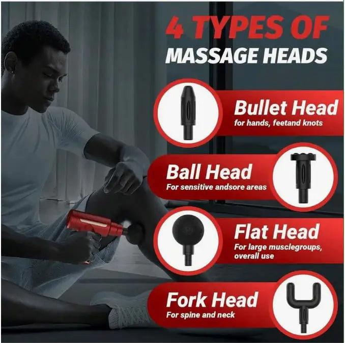 Pistola de masaje de percusión eléctrica portátil, masajeador muscular de tejido profundo, dispositivo de masaje corporal ultracompacto, elegante, de alto torque, fácil de controlar, alivia el dolor muscular de cuello y e