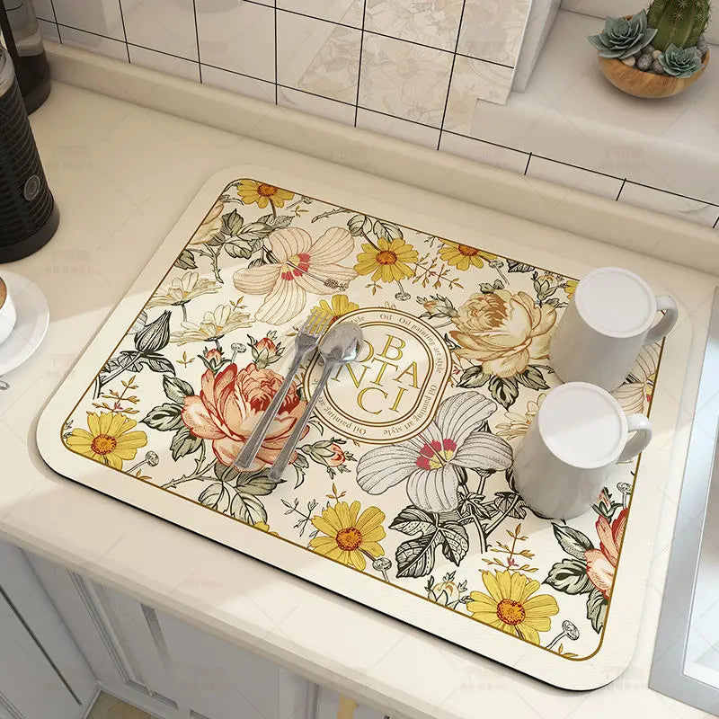 Tapete Absorbente Grande para Cocina, Antideslizante, para Secar Platos, de Secado Rápido, para Baño, para Vajilla
