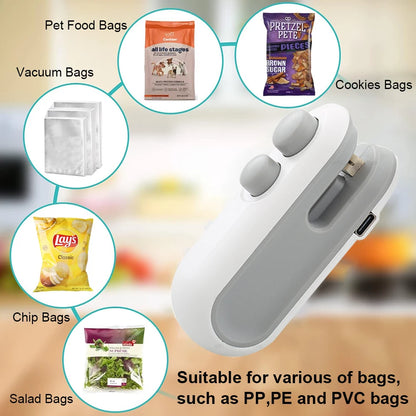 Mini Selladora de Bolsas Térmica, Selladora de Bolsas de Plástico Portátil, Selladora de Bolsas de Plástico Manual