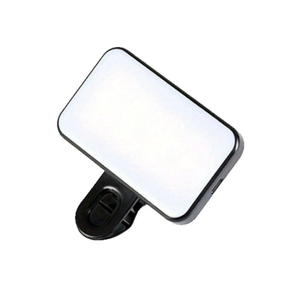 Mini luz portátil para selfies, recargable, con clip para teléfono móvil y ordenador.