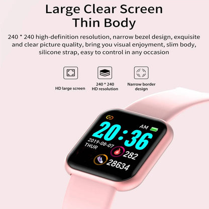 Reloj inteligente deportivo para hombre y mujer, pulsera con reproductor de Control de música conectado, Monitor de sueño y paso de Fitness, reloj despertador Y68 D20