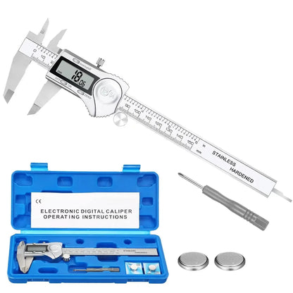 Calibrador digital electrónico, conversión de pulgadas y milímetros, pantalla LCD, herramienta de medición de calibrador de 0-6 pulgadas, apagado automático