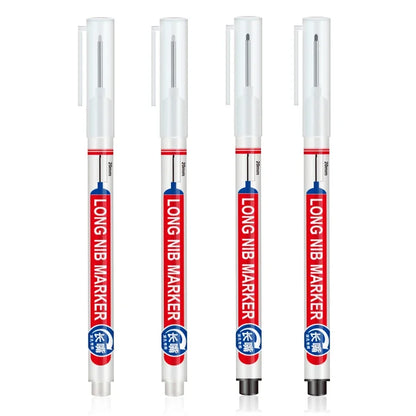 4Pcs/Set 20mm Deep Hole Long Nib Head Markers For Metal Perforating Pen Waterproof Bathroom Woodworking Decoration Multi-Purpose